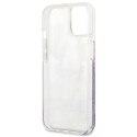 Guess Liquid Glitter Flower - Etui iPhone 13 mini (fioletowy)