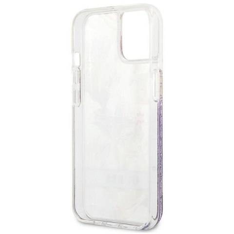 Guess Liquid Glitter Flower - Etui iPhone 13 mini (fioletowy) Guess Liquid Glitter Flower - Etui iPhone 13 mini (fioletowy)