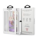 Guess Liquid Glitter Flower - Etui iPhone 13 mini (fioletowy)