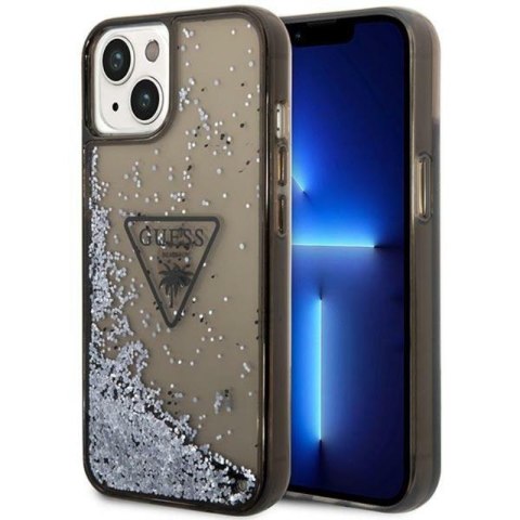 Guess Liquid Glitter Triangle Logo Case - Etui iPhone 14 (czarny) Guess Liquid Glitter Triangle Logo Case - Etui iPhone 14 (czarny)