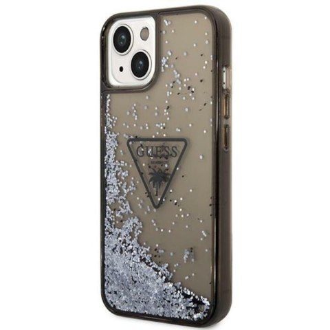 Guess Liquid Glitter Triangle Logo Case - Etui iPhone 14 (czarny) Guess Liquid Glitter Triangle Logo Case - Etui iPhone 14 (czarny)