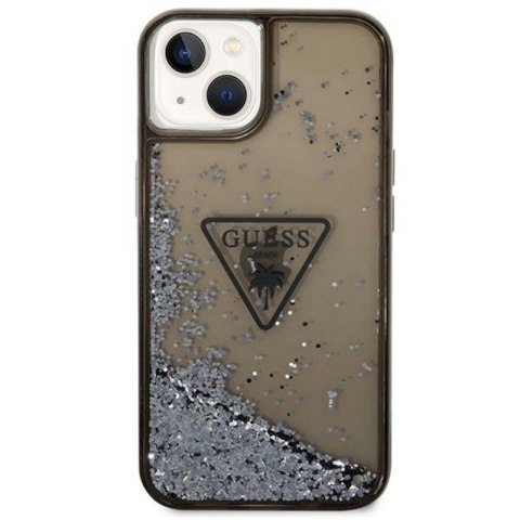 Guess Liquid Glitter Triangle Logo Case - Etui iPhone 14 (czarny) Guess Liquid Glitter Triangle Logo Case - Etui iPhone 14 (czarny)