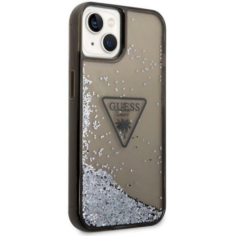 Guess Liquid Glitter Triangle Logo Case - Etui iPhone 14 (czarny) Guess Liquid Glitter Triangle Logo Case - Etui iPhone 14 (czarny)