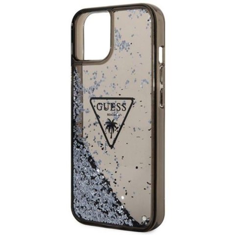 Guess Liquid Glitter Triangle Logo Case - Etui iPhone 14 (czarny) Guess Liquid Glitter Triangle Logo Case - Etui iPhone 14 (czarny)