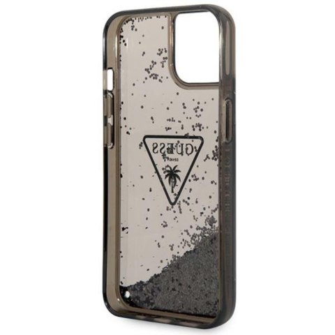 Guess Liquid Glitter Triangle Logo Case - Etui iPhone 14 (czarny) Guess Liquid Glitter Triangle Logo Case - Etui iPhone 14 (czarny)