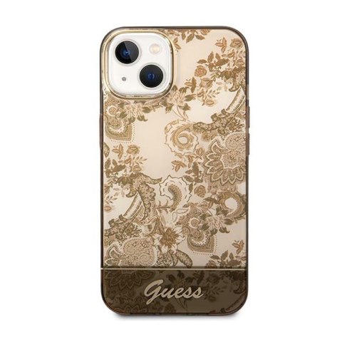 Guess Porcelain Collection - Etui iPhone 14 Plus (ochre) Guess Porcelain Collection - Etui iPhone 14 Plus (ochre)