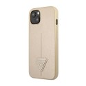 Guess Saffiano Triangle Logo Case - Etui iPhone 14 (beżowy)