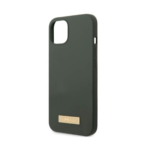 Guess Silicone Logo Plate MagSafe - Etui iPhone 13 (zielony) Guess Silicone Logo Plate MagSafe - Etui iPhone 13 (zielony)
