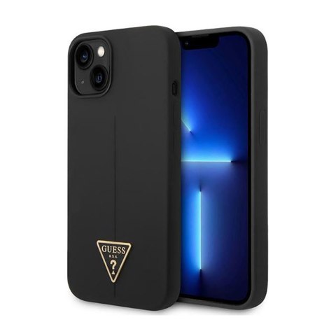 Guess Silicone Triangle Logo - Etui iPhone 14 Plus (czarny) Guess Silicone Triangle Logo - Etui iPhone 14 Plus (czarny)
