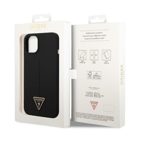Guess Silicone Triangle Logo - Etui iPhone 14 Plus (czarny) Guess Silicone Triangle Logo - Etui iPhone 14 Plus (czarny)