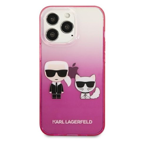 Karl Lagerfeld Gradient Ikonik Karl & Choupette - Etui iPhone 13 Pro (różowy) Karl Lagerfeld Gradient Ikonik Karl & Choupette - Etui iPhone 13 Pro (różowy)