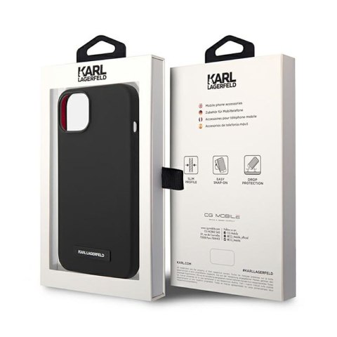 Karl Lagerfeld Silicone Plaque Magsafe - Etui iPhone 14 (czarny) Karl Lagerfeld Silicone Plaque Magsafe - Etui iPhone 14 (czarny)