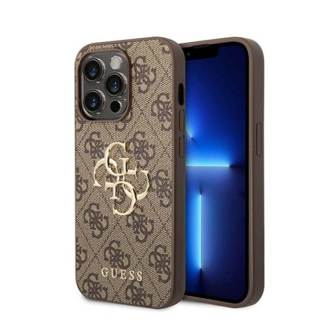 Guess 4G Big Metal Logo - Etui iPhone 15 Pro Max (brązowy) Guess 4G Big Metal Logo - Etui iPhone 15 Pro Max (brązowy)