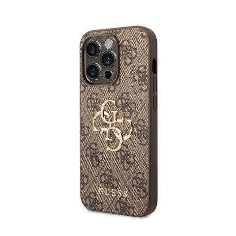 Guess 4G Big Metal Logo - Etui iPhone 15 Pro Max (brązowy) Guess 4G Big Metal Logo - Etui iPhone 15 Pro Max (brązowy)