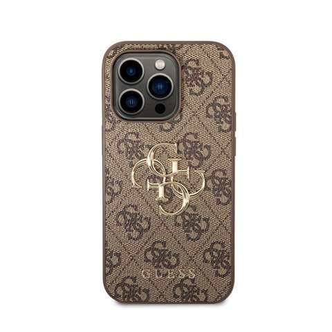Guess 4G Big Metal Logo - Etui iPhone 15 Pro Max (brązowy) Guess 4G Big Metal Logo - Etui iPhone 15 Pro Max (brązowy)