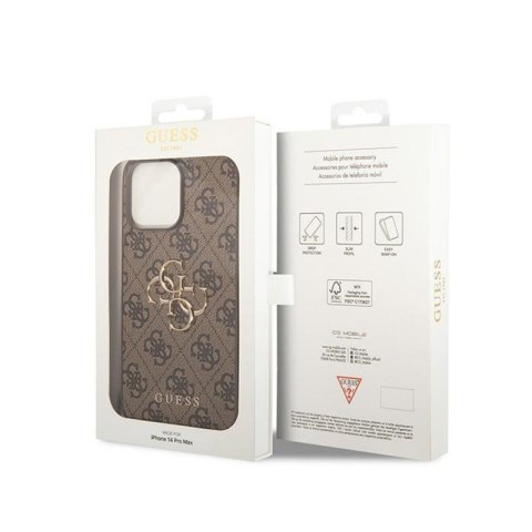 Guess 4G Big Metal Logo - Etui iPhone 15 Pro Max (brązowy) Guess 4G Big Metal Logo - Etui iPhone 15 Pro Max (brązowy)