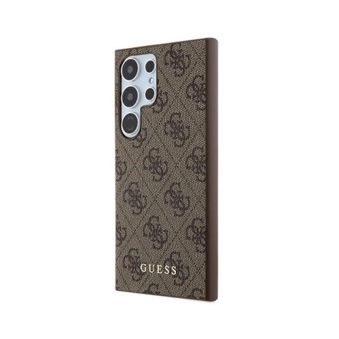 Guess 4G Metal Gold Logo - Etui Samsung Galaxy S24 Ultra (brązowy) Guess 4G Metal Gold Logo - Etui Samsung Galaxy S24 Ultra (brązowy)