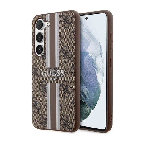 Guess 4G Printed Stripe - Etui Samsung Galaxy S23 (brązowy) Guess 4G Printed Stripe - Etui Samsung Galaxy S23 (brązowy)