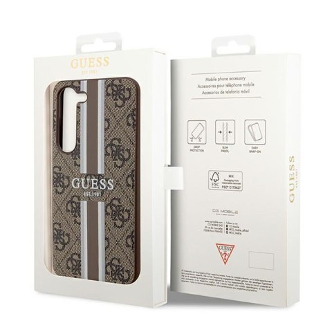 Guess 4G Printed Stripe - Etui Samsung Galaxy S23 (brązowy) Guess 4G Printed Stripe - Etui Samsung Galaxy S23 (brązowy)