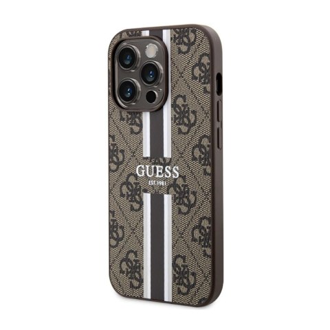 Guess 4G Printed Stripes MagSafe - Etui iPhone 14 Pro Max (Brązowy) Guess 4G Printed Stripes MagSafe - Etui iPhone 14 Pro Max (Brązowy)