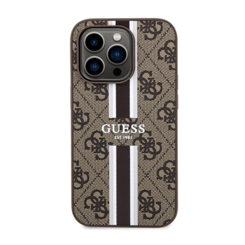 Guess 4G Printed Stripes MagSafe - Etui iPhone 14 Pro Max (Brązowy) Guess 4G Printed Stripes MagSafe - Etui iPhone 14 Pro Max (Brązowy)