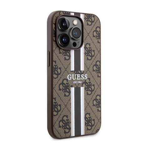 Guess 4G Printed Stripes MagSafe - Etui iPhone 14 Pro Max (Brązowy) Guess 4G Printed Stripes MagSafe - Etui iPhone 14 Pro Max (Brązowy)