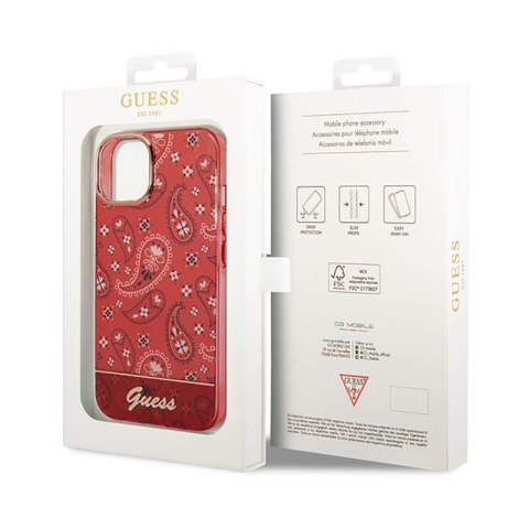 Guess Bandana Paisley - Etui iPhone 14 Plus (czerwony) Guess Bandana Paisley - Etui iPhone 14 Plus (czerwony)