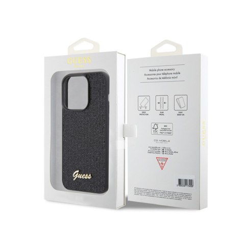 Guess Disco Metal Script - Etui iPhone 15 Pro (czarny) Guess Disco Metal Script - Etui iPhone 15 Pro (czarny)