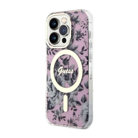 Guess Flower MagSafe - Etui iPhone 14 Pro Max (Różowy) Guess Flower MagSafe - Etui iPhone 14 Pro Max (Różowy)