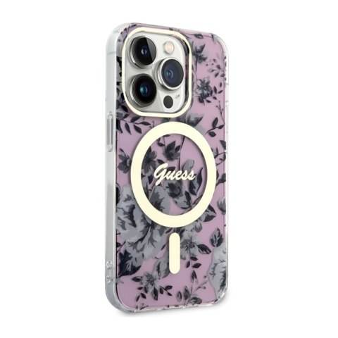 Guess Flower MagSafe - Etui iPhone 14 Pro Max (Różowy) Guess Flower MagSafe - Etui iPhone 14 Pro Max (Różowy)