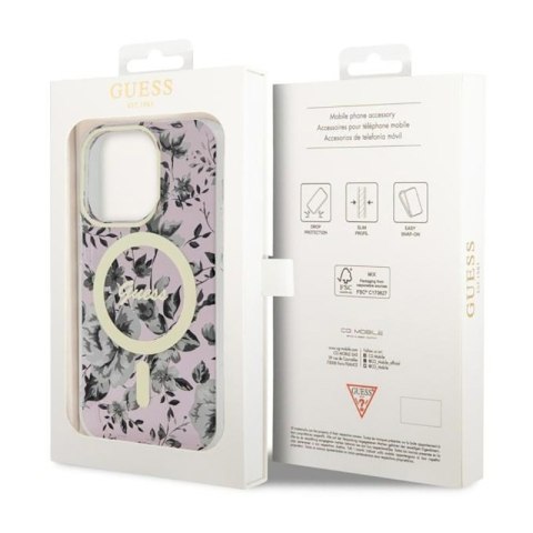 Guess Flower MagSafe - Etui iPhone 14 Pro Max (Różowy) Guess Flower MagSafe - Etui iPhone 14 Pro Max (Różowy)