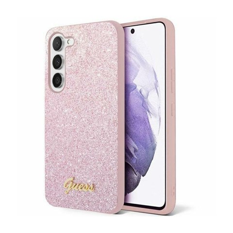 Guess Glitter Flakes Metal Logo Case - Etui Samsung Galaxy S24+ (różowy) Guess Glitter Flakes Metal Logo Case - Etui Samsung Galaxy S24+ (różowy)