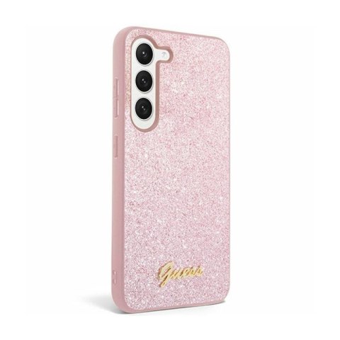 Guess Glitter Flakes Metal Logo Case - Etui Samsung Galaxy S24+ (różowy) Guess Glitter Flakes Metal Logo Case - Etui Samsung Galaxy S24+ (różowy)