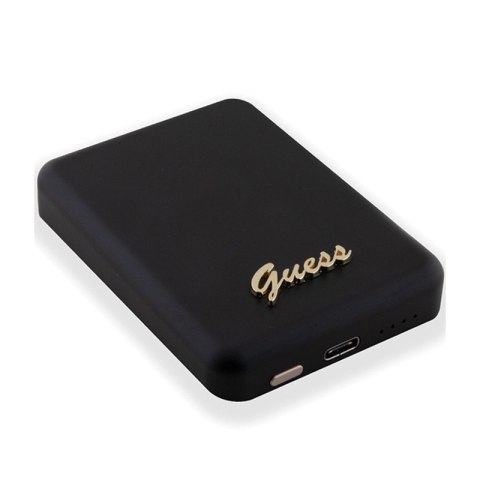 Guess Metal Script Logo MagSafe - Power Bank indukcyjny 3000 mAh 5W MagSafe (czarny) Guess Metal Script Logo MagSafe - Power Bank indukcyjny 3000 mAh 5W MagSafe (czarny)