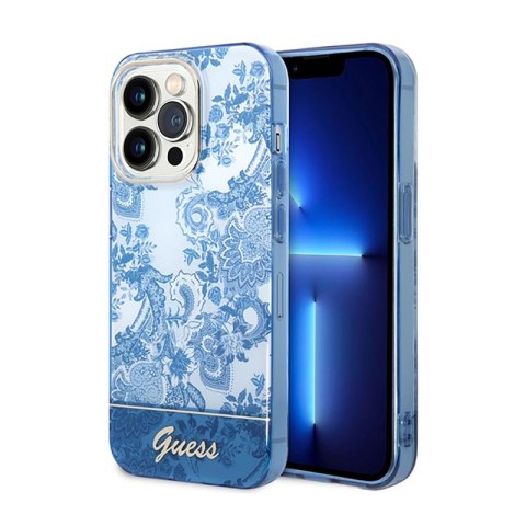 Guess Porcelain Collection - Etui iPhone 14 Pro (niebieski) Guess Porcelain Collection - Etui iPhone 14 Pro (niebieski)