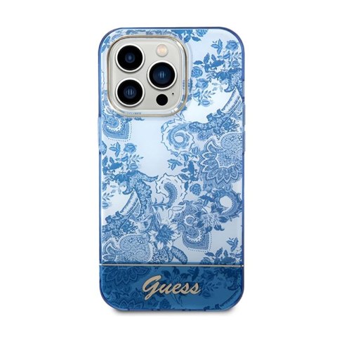 Guess Porcelain Collection - Etui iPhone 14 Pro (niebieski) Guess Porcelain Collection - Etui iPhone 14 Pro (niebieski)
