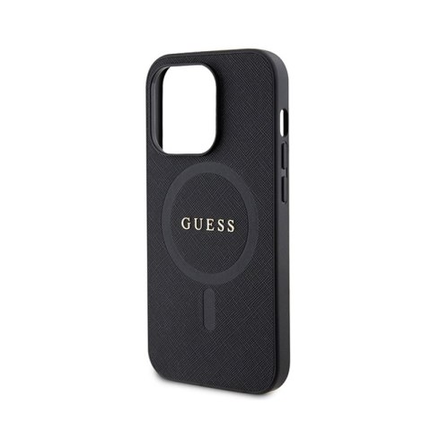 Guess Saffiano MagSafe - Etui iPhone 15 Pro (czarny) Guess Saffiano MagSafe - Etui iPhone 15 Pro (czarny)