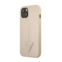 Guess Saffiano Triangle Logo Case - Etui iPhone 13 mini (beżowy)