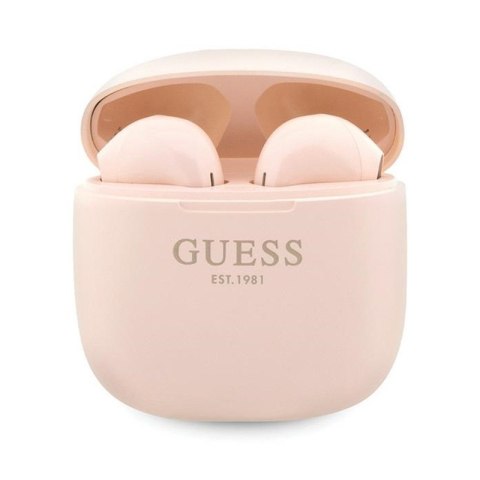 Guess True Wireless Script Logo BT5.3 - Słuchawki TWS + etui ładujące (różowy) Guess True Wireless Script Logo BT5.3 - Słuchawki TWS + etui ładujące (różowy)