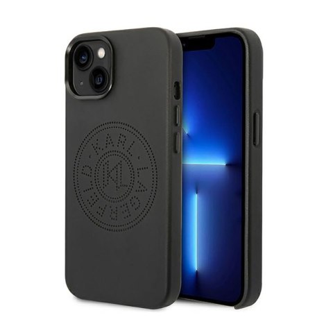 Karl Lagerfeld Leather Perforated Logo Case - Etui iPhone 14 Plus (czarny) Karl Lagerfeld Leather Perforated Logo Case - Etui iPhone 14 Plus (czarny)