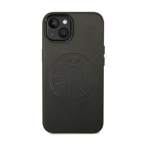 Karl Lagerfeld Leather Perforated Logo Case - Etui iPhone 14 Plus (czarny) Karl Lagerfeld Leather Perforated Logo Case - Etui iPhone 14 Plus (czarny)
