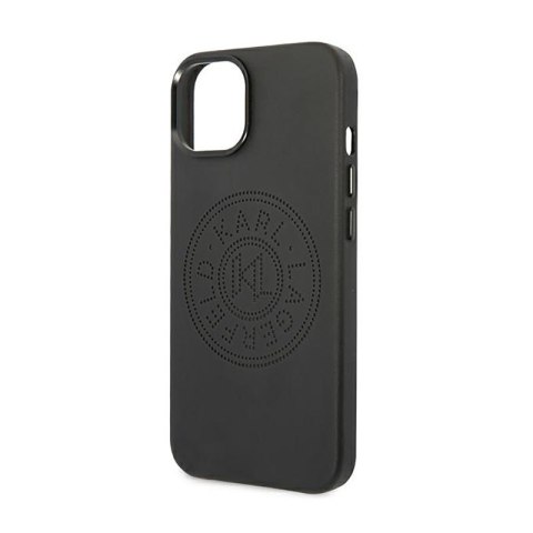 Karl Lagerfeld Leather Perforated Logo Case - Etui iPhone 14 Plus (czarny) Karl Lagerfeld Leather Perforated Logo Case - Etui iPhone 14 Plus (czarny)