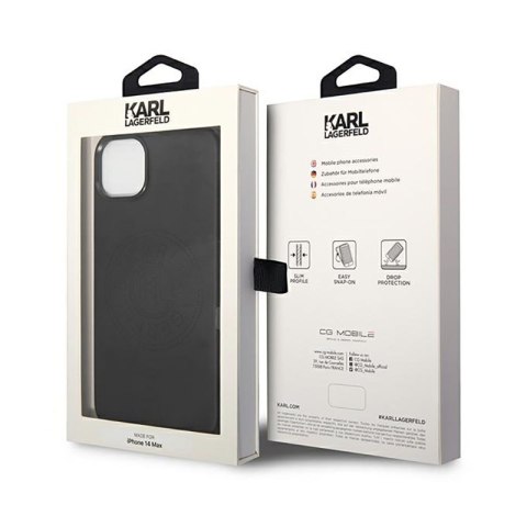 Karl Lagerfeld Leather Perforated Logo Case - Etui iPhone 14 Plus (czarny) Karl Lagerfeld Leather Perforated Logo Case - Etui iPhone 14 Plus (czarny)