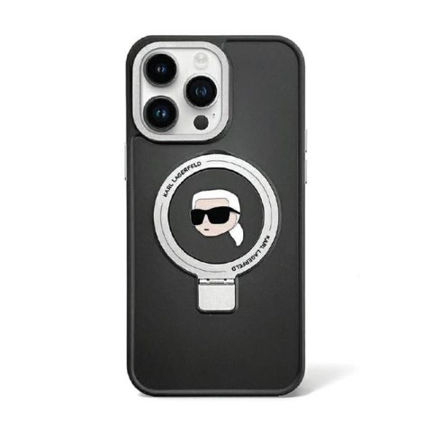 Karl Lagerfeld Ring Stand Karl Head MagSafe - Etui iPhone 15 Pro Max (czarny) Karl Lagerfeld Ring Stand Karl Head MagSafe - Etui iPhone 15 Pro Max (czarny)