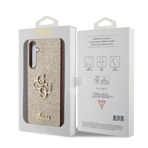 Guess Glitter Script Big 4G - Etui Samsung Galaxy S23 FE (złoty) Guess Glitter Script Big 4G - Etui Samsung Galaxy S23 FE (złoty)