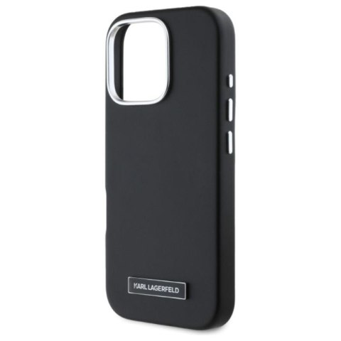 Karl Lagerfeld FW Metal Plate MagSafe - Etui iPhone 16 Pro (czarny) Karl Lagerfeld FW Metal Plate MagSafe - Etui iPhone 16 Pro (czarny)