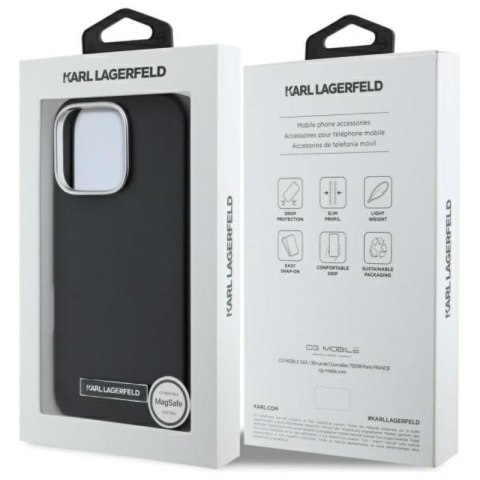 Karl Lagerfeld FW Metal Plate MagSafe - Etui iPhone 16 Pro (czarny) Karl Lagerfeld FW Metal Plate MagSafe - Etui iPhone 16 Pro (czarny)