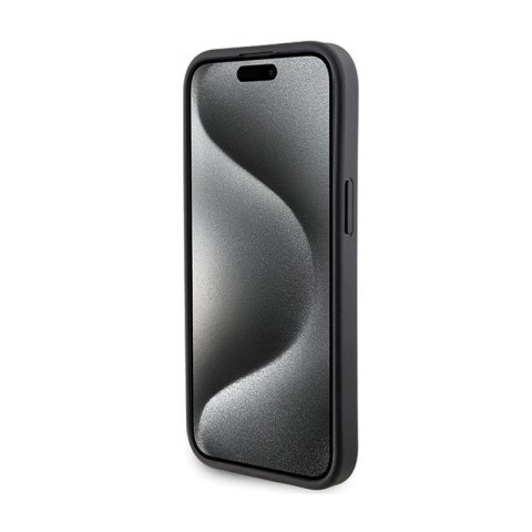 Karl Lagerfeld Gripstand Saffiano Karl & Choupette Pins - Etui iPhone 15 Plus (czarny) Karl Lagerfeld Gripstand Saffiano Karl & Choupette Pins - Etui iPhone 15 Plus (czarny)