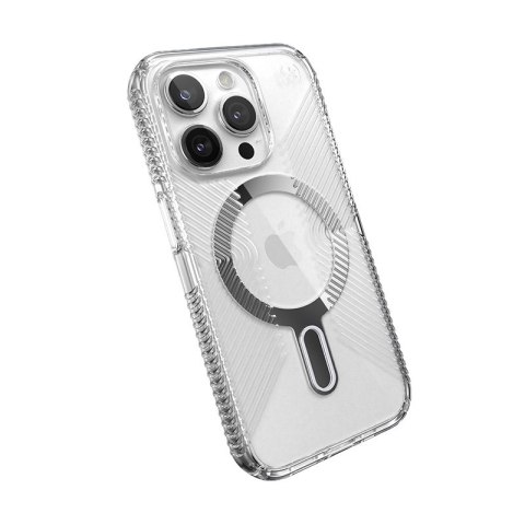 Speck Presidio Perfect-Clear Grip ClickLock & MagSafe - Etui iPhone 15 Pro (Clear / Chrome Finish / Serene Silver) Speck Presidio Perfect-Clear Grip ClickLock & MagSafe - Etui iPhone 15 Pro (Clear / Chrome Finish / Serene Silver)