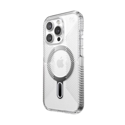 Speck Presidio Perfect-Clear Grip ClickLock & MagSafe - Etui iPhone 15 Pro (Clear / Chrome Finish / Serene Silver) Speck Presidio Perfect-Clear Grip ClickLock & MagSafe - Etui iPhone 15 Pro (Clear / Chrome Finish / Serene Silver)
